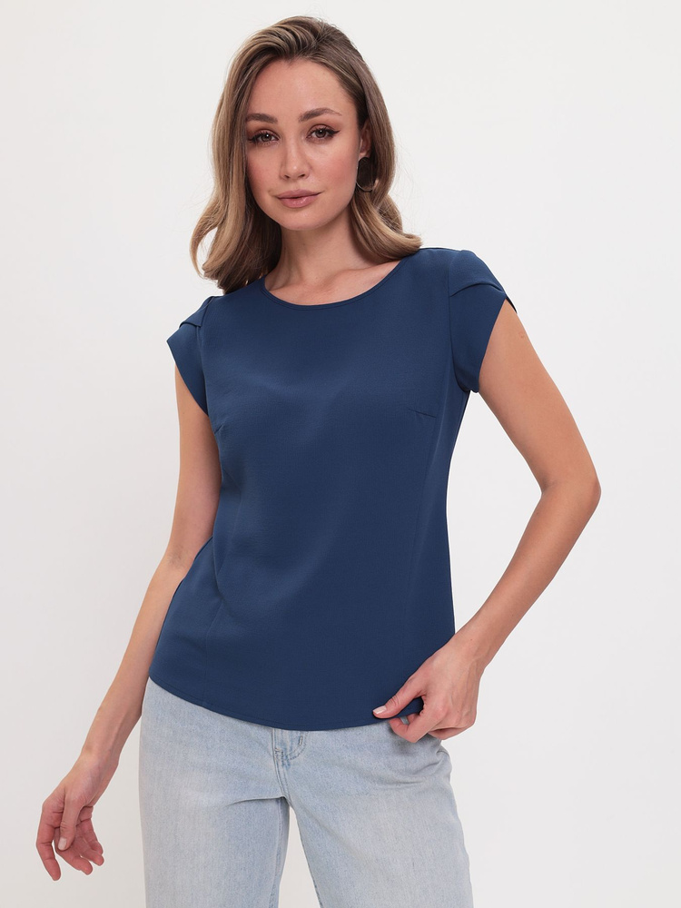 Блузка Женский KEY FASHION синий, темно-синий Вискоза, Полиэстер ...