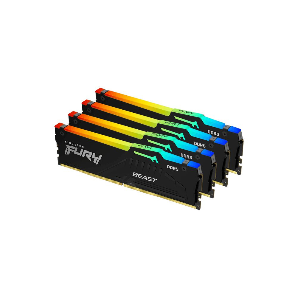 Kingston Fury Оперативная память Beast Black RGB DDR5 5200 МГц DDR5, 5200 МГц, 4 x 32 ГБ (KF552C40BBAK4-128) #1