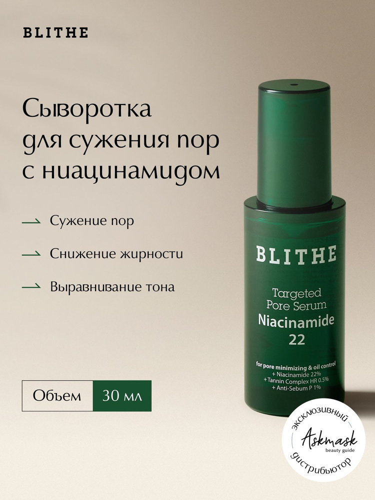 Blithe Сыворотка для сужения пор с ниацинамидом 22% Targeted Pore Serum Niacinamide 30мл #1