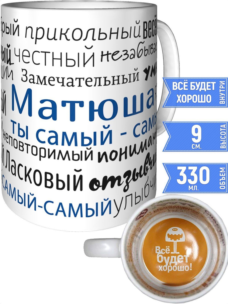 Кружка комплименты Матюша - всё будет хорошо внутри #1