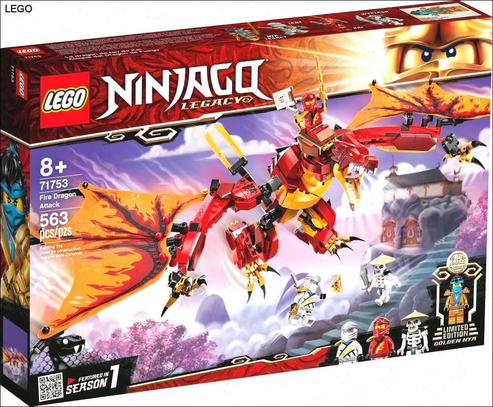 NINJAGO серия, Конструктор, 71753 Атака огненного дракона, Конструктор для мальчиков и девочки #1