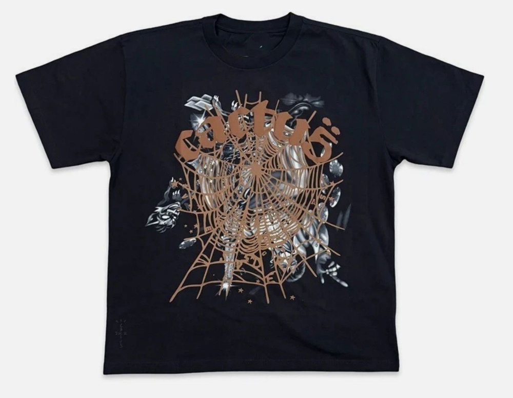 Футболка Футболка Travis Scott Cactus Jack x Sp5der Airbrush Tee 1 шт #1