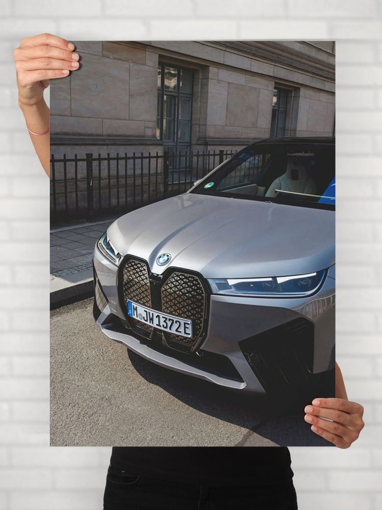 Плакат на стену для интерьера Легенды Авто (БМВ iX M60 - BMW iX M60 2) - Постер по машине формата A1 #1