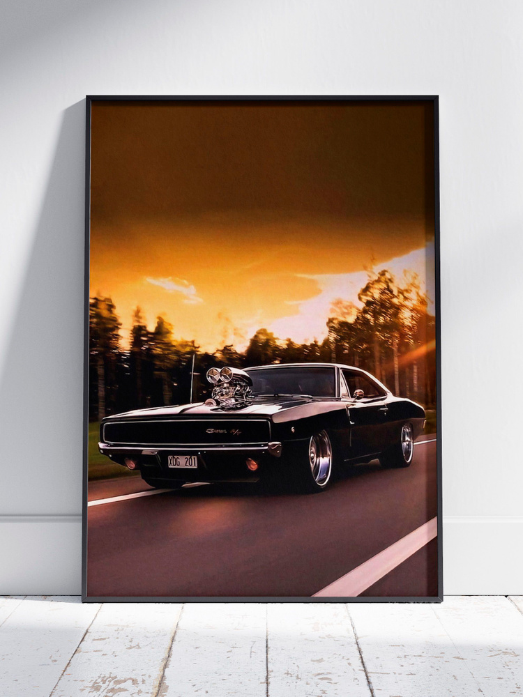 Плакат на стену для интерьера Легенды Авто (Додж Чарджер - Dodge Charger 2) - Постер по машине формата #1