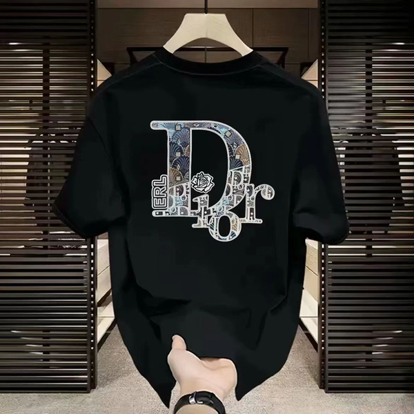 Футболка Мужской, Женский CD CHRISTIAN DIOR PARIS черный Короткий
