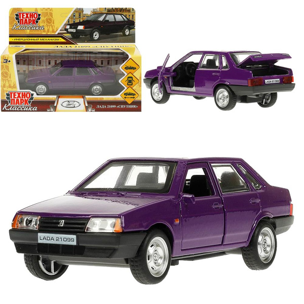 Машина металлическая ТехноПарк LADA 21099 Спутник, баклажан, 12 см