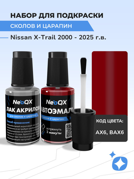 Подкраска NISSAN X-TRAIL, код AX6, BAX6 (Red), выпуск 2000 - 2025 год ...