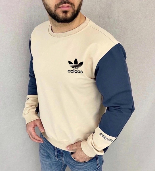 Свитшот Мужской ANA Basic Fashion бежевый Без застежки Хлопок, Футер ...