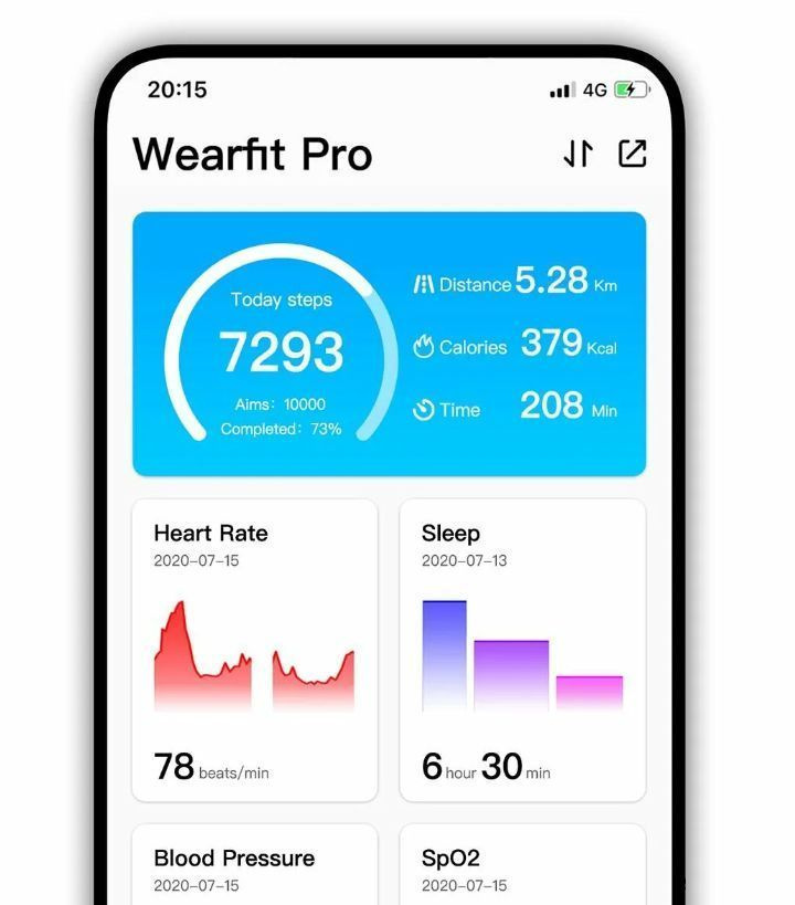 Часы работают в паре с мобильным приложением Wearfit Pro, которое предоставляет детальную аналитику по здоровью и физической активности, а также позволяет настраивать уведомления и управлять функциями часов.  Приложение доступно как для IOS, так и для Android.