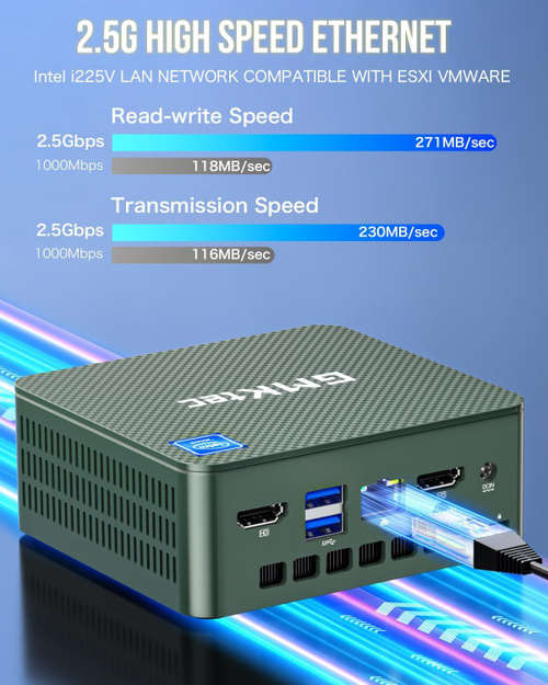 GMKtec Мини-ПК NucBox G3 Дисплей 4K UHD/4x USB3.2/WiFi 6, BT 5.2
