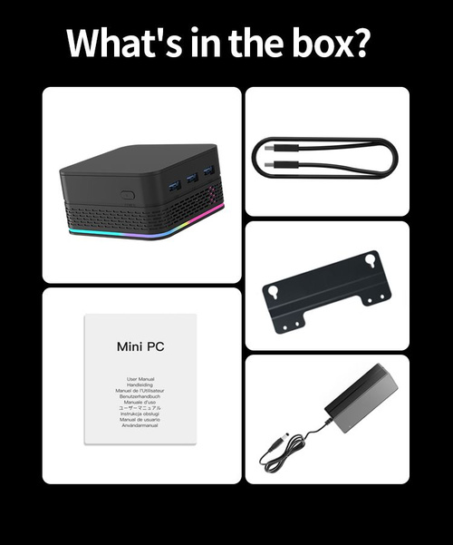 Мини-ПК (Intel Alder Lake N95, RAM 16 ГБ, SSD 512 ГБ, Intel UHD