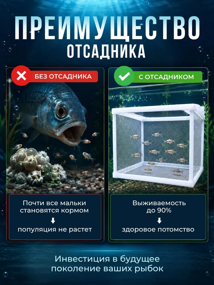 Отсадник для рыб и мальков в аквариум 16 х 14 х 15 см, 16x14x15 см, фото 3