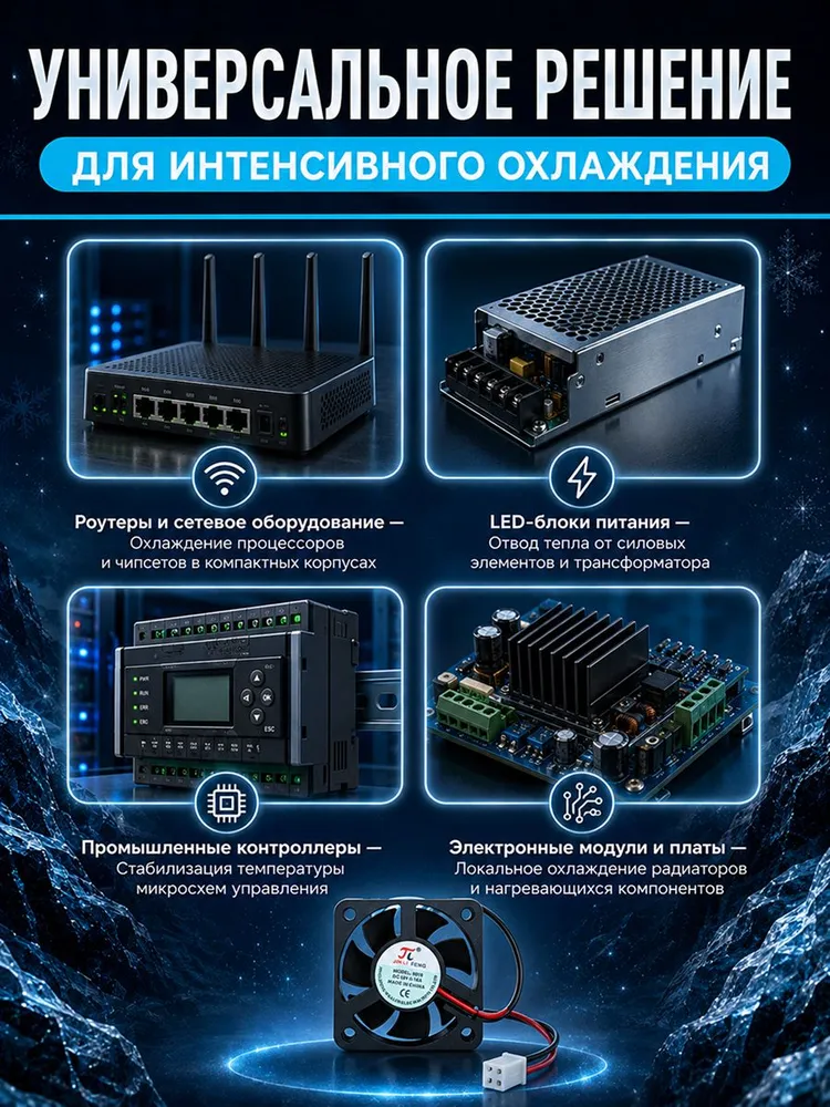 Кулер 50*50*15 12V, 0.16А, 2PIN вентилятор охлаждения JIN LI, 50x50x15, фото 2