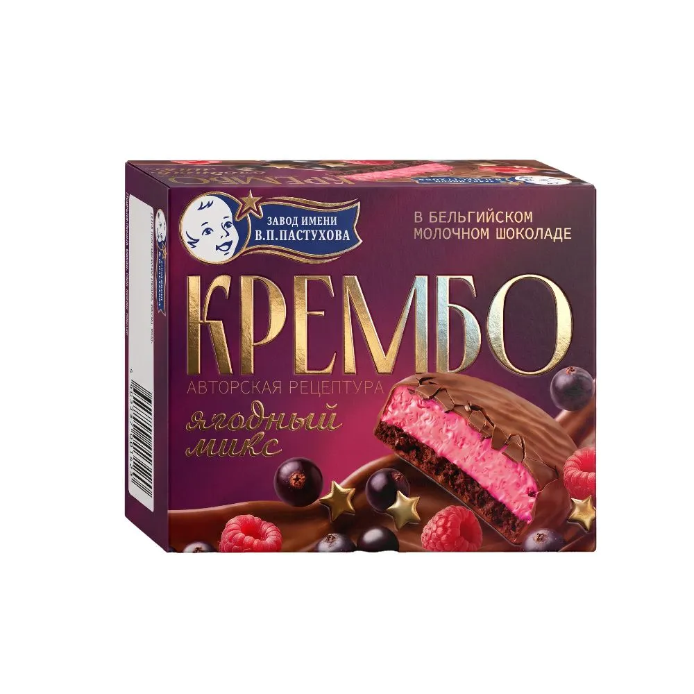 Крембо Ягодный Микс в молочном бельгийском шоколаде, 55 г, Завод им. В.П.Пастухова, 55 г