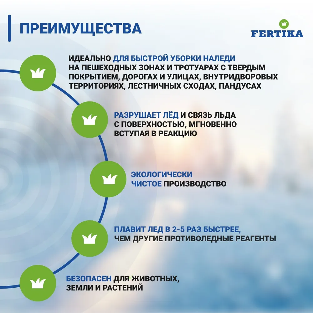 Fertika IceCare POWER антигололед до -31C, 4 кг. Реагент противогололедный для быстрой уборки наледи дорог, пешеходных зон, тротуаров, внутридворовых территорий, лестниц и пандусов., 8 кг, фото 2
