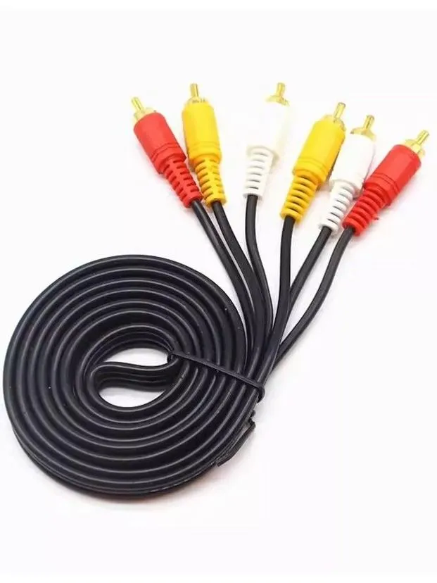 Шнур соединительный для ТВ 3RCA - 3RCA 1.5м, кабель тюльпан для телевизора и цифровой приставки, TV-тюнера, 1,5 м