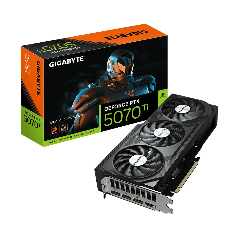 Gigabyte Видеокарта GeForce RTX 5070 Ti 16 ГБ (GV-N507TWF3OCV2-16GD)