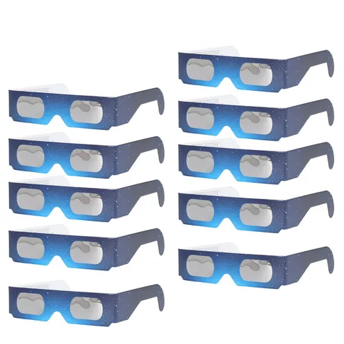 10 шт. очки для наблюдения солнечного затмения: защита глаз, для просмотра солнца, для детей и взрос