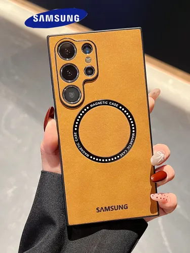 Матовая защита камеры из овчины для Magsafe Case Samsung S23Ultra Wireless Charging Противоударный ч