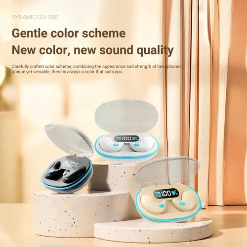 Наушники беспроводные, светло-розовый, прозрачный