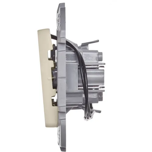 INSPIRIA Выключатель 1-клавишный с подсветкой/индикацией схема 1L 10АХ безвинтовые зажимы слоновая к