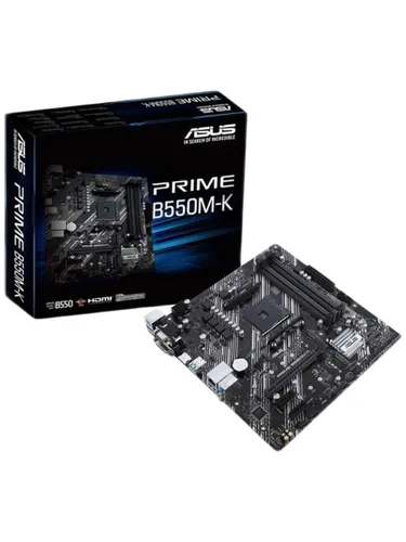 Материнская плата ASUS PRIME B550M-K AM4 mATX 4xDDR4 PCIEx16 2xPCIEx1 M.2 HDMI DVI VGA GLAN AM4 micr