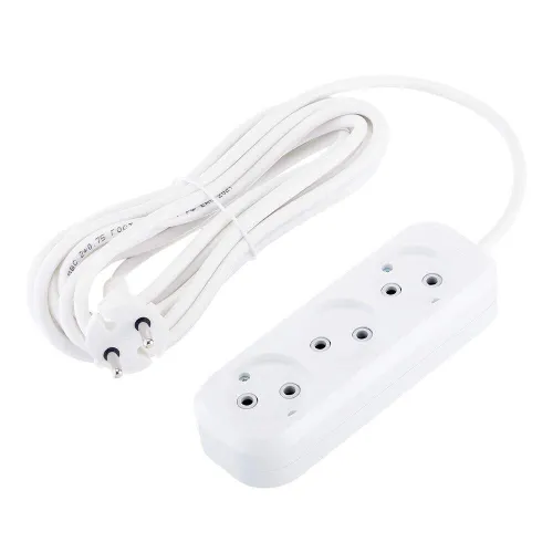 Удлинитель UNIVersal 3 розетки 5м ПВС 2х0 75мм 10А 2 3кВт белый