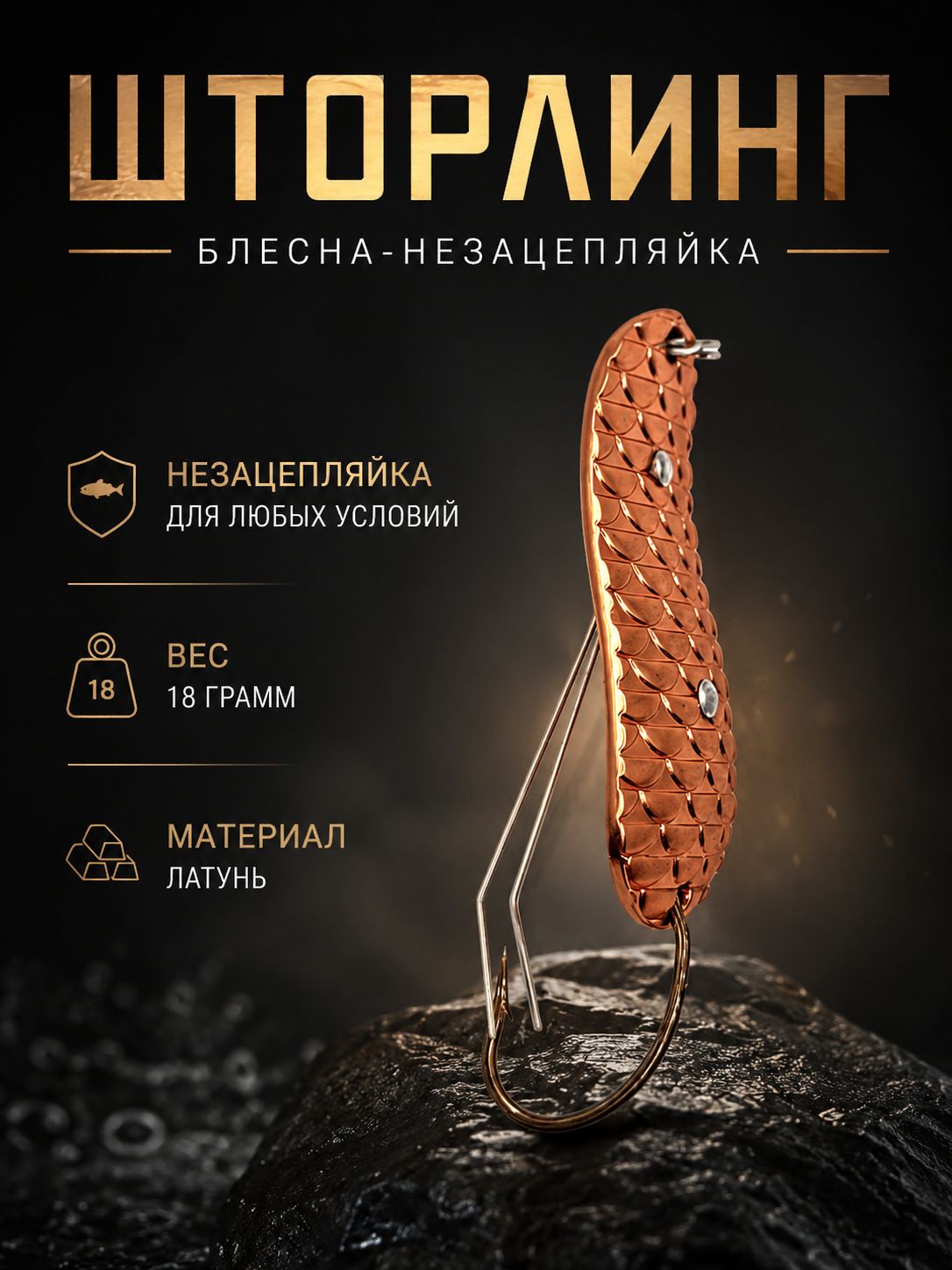 Блесна незацепляйка колебалка шторлинг на щуку, окуня и судака