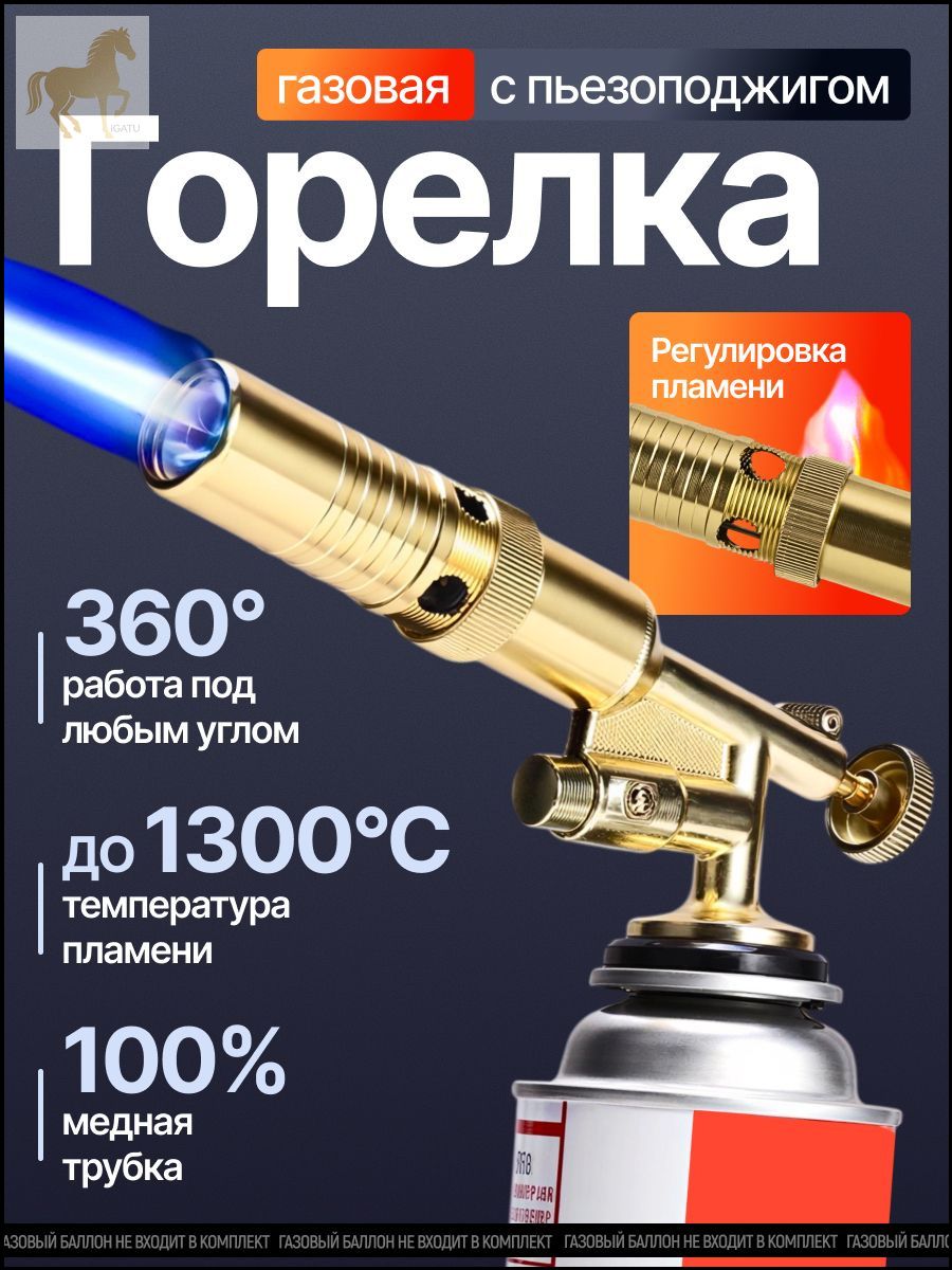 ГазоваяпремиумнасадкаспьезоподжигомотMasterPokupok,используемаядлятуристическихгорелок.