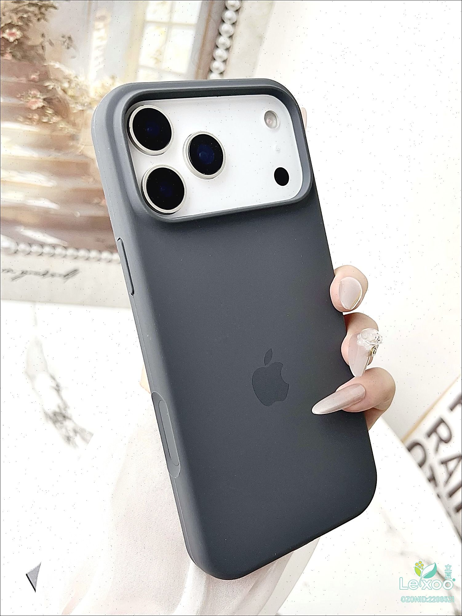 智能手机壳 用于 Apple iPhone 17 Pro Max, 硅胶, 黑灰色