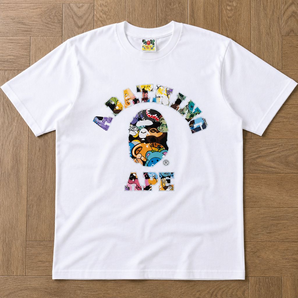 Футболка bape Art Camo College Tee белая