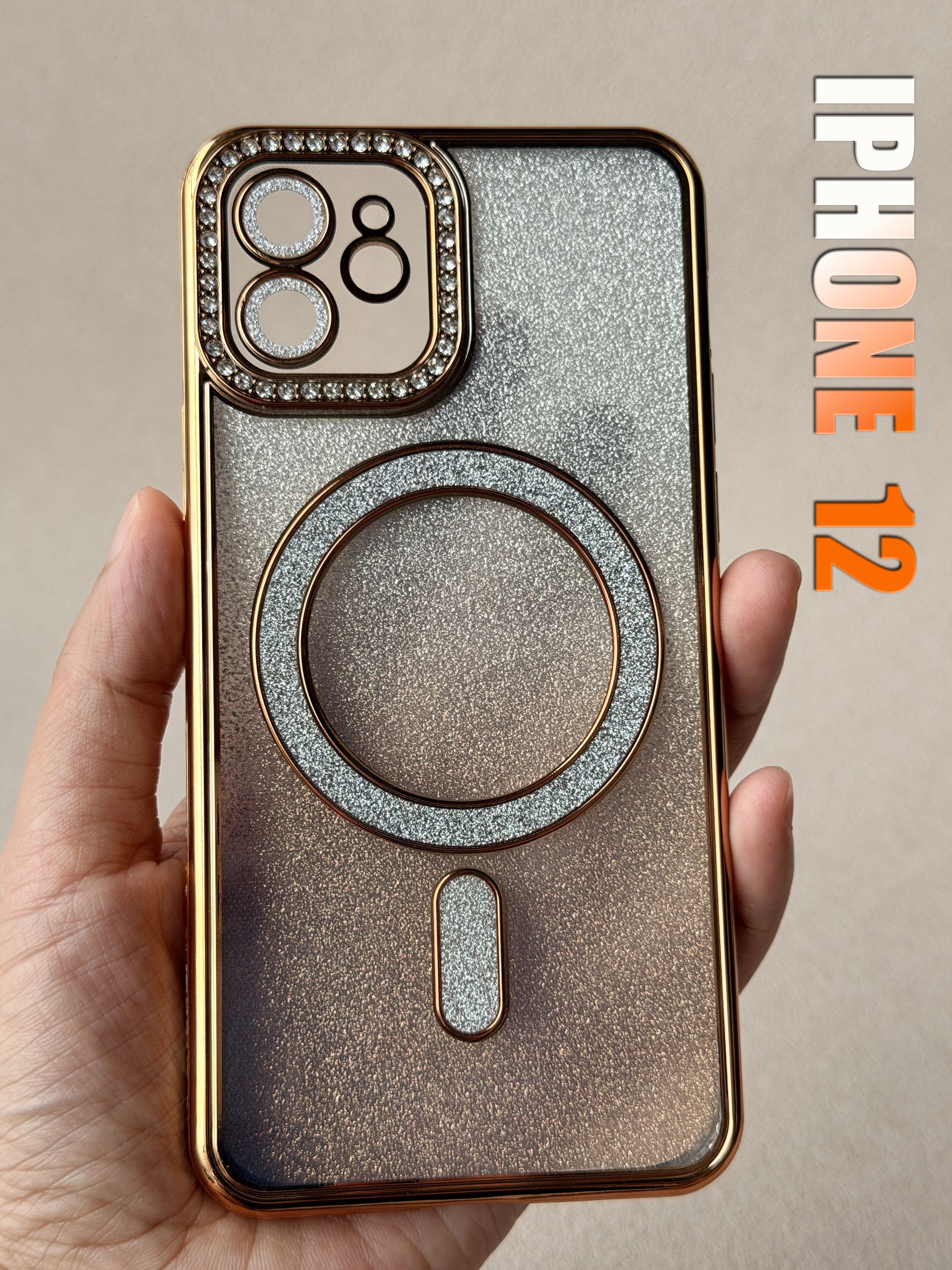智能手机壳 用于 Apple iPhone 12, 硅胶, 金色