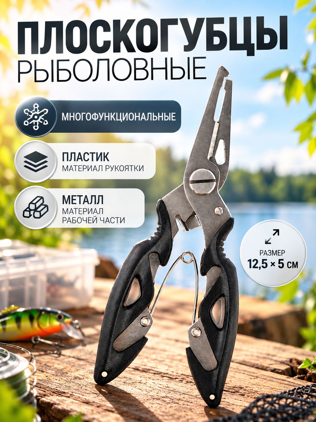 Плоскогубцы, для рыбалки, "Рыболовные плоскогубцы", 13 х 5 см