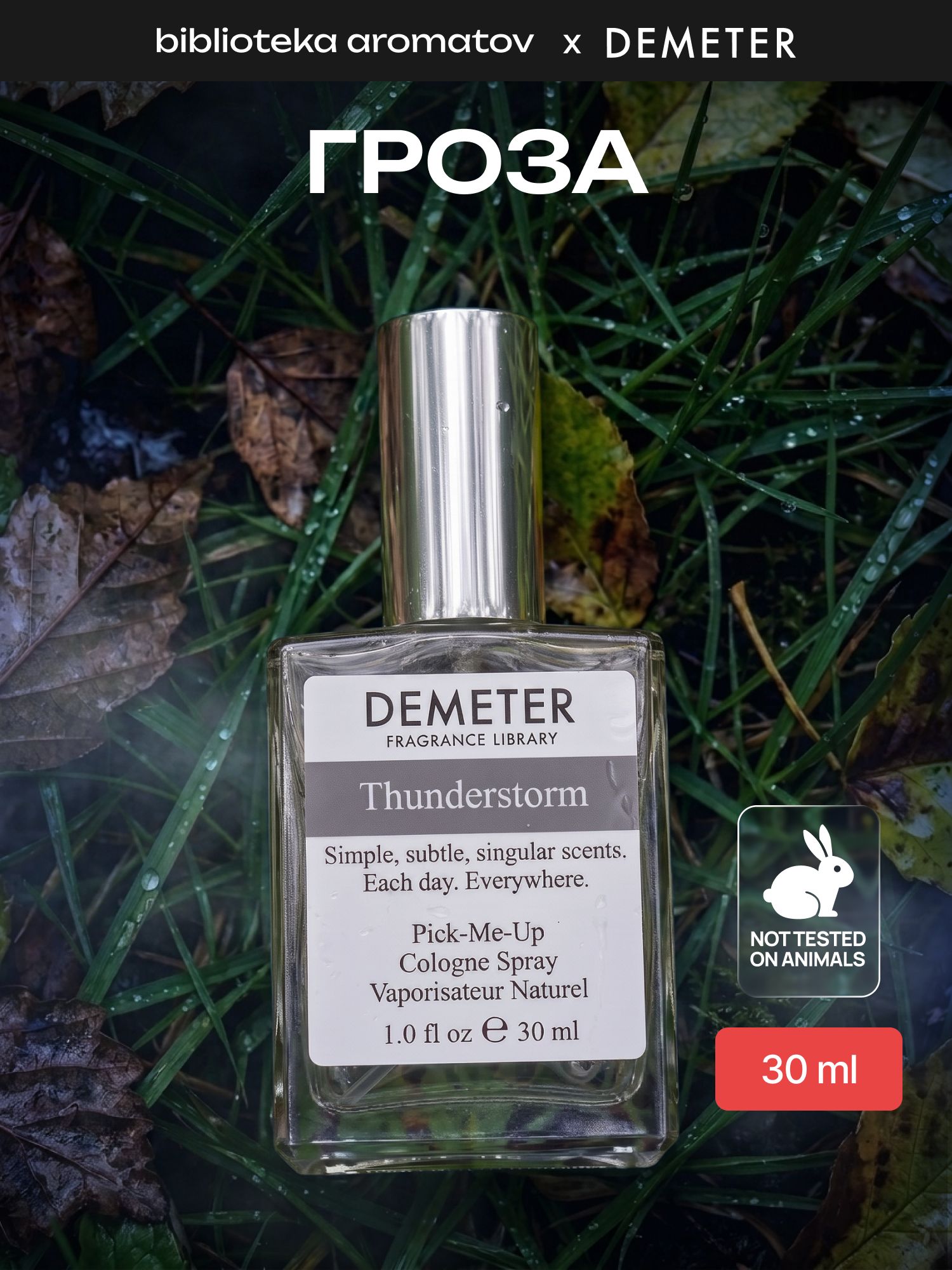 Туалетная вода мужская и женская стойкая Гроза 30 мл, Demeter Fragrance Library