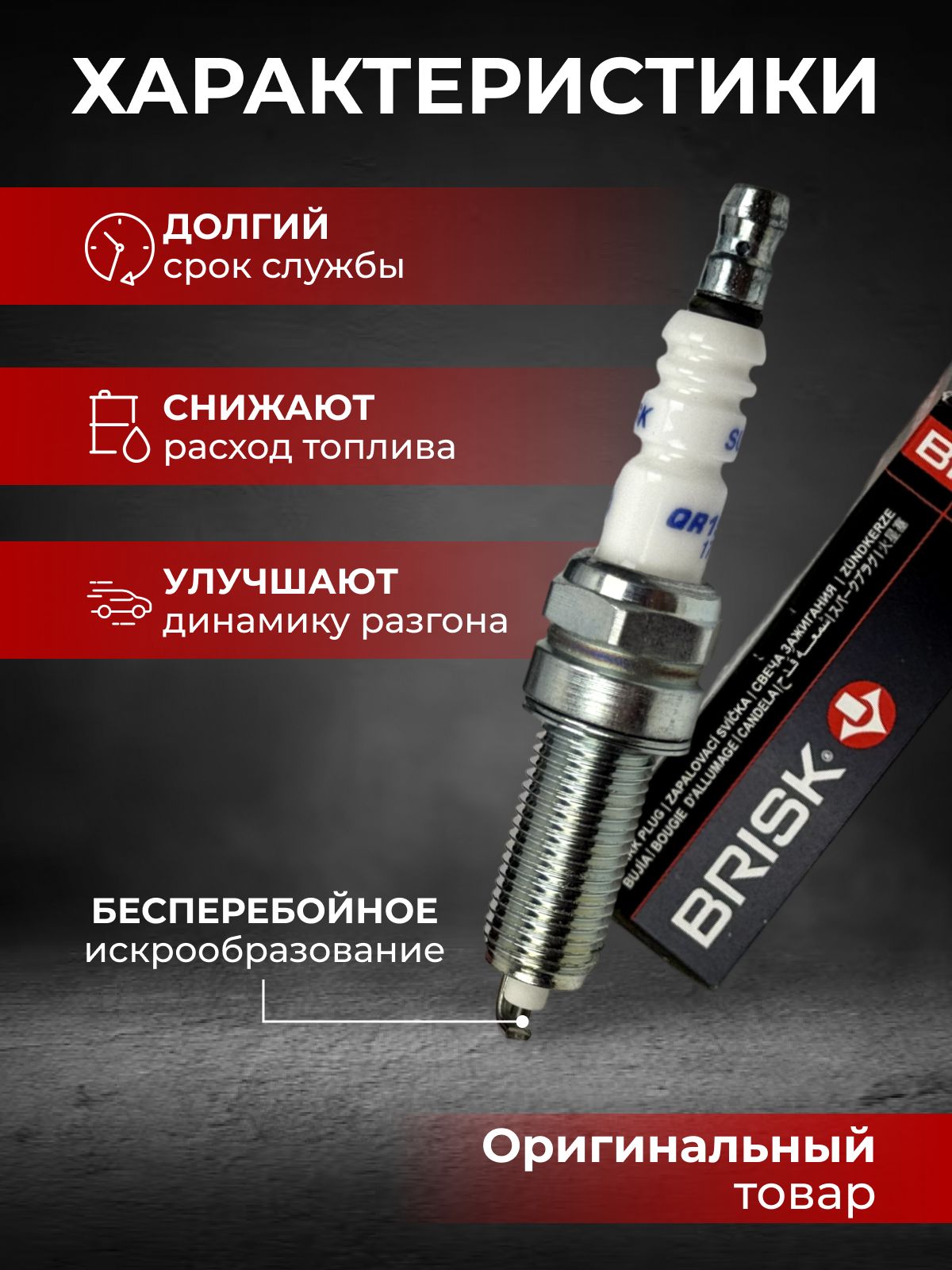 Свеча зажигания Brisk SUPER R QR15LC1 - купить по выгодным ценам в ...