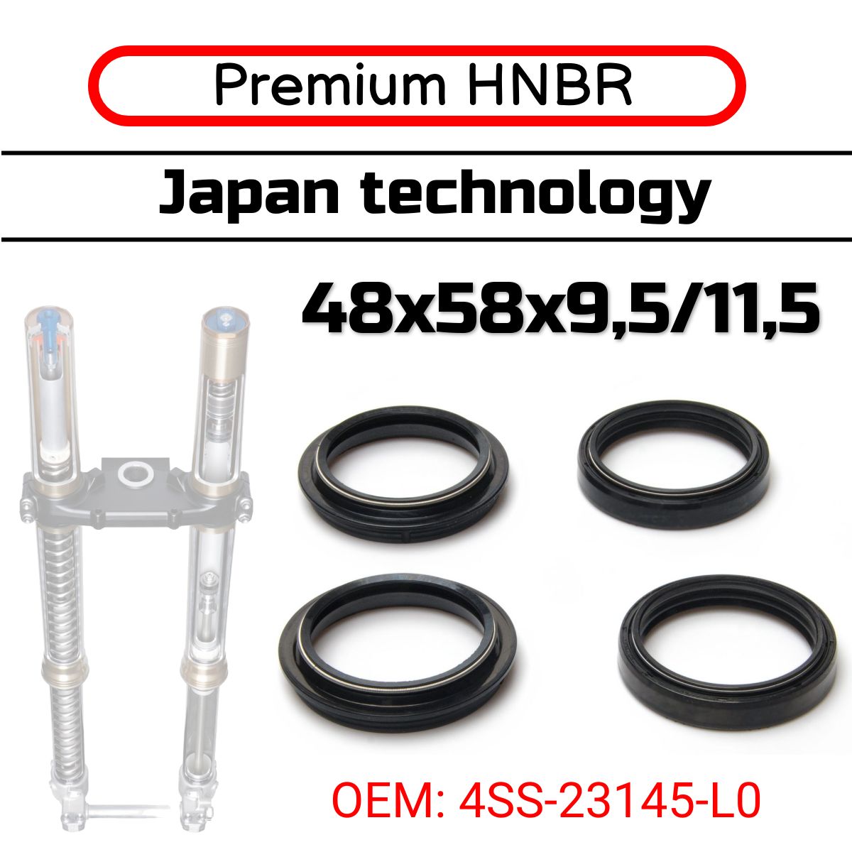 Сальникиипыльники48х58х9,5/11,5(Комплект)длявилкимотоцикла