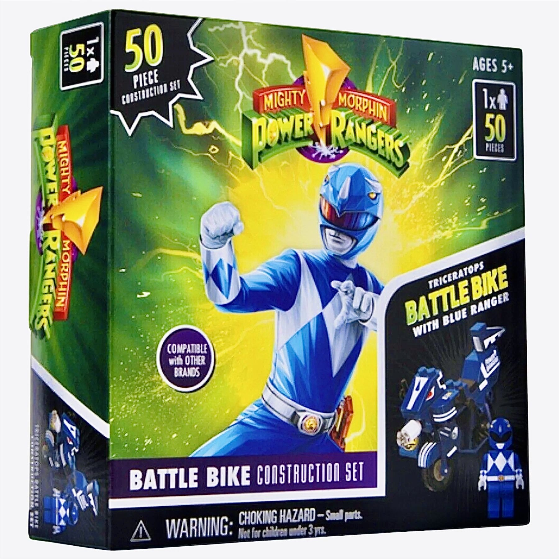 Mighty Morphin Power Rangers Конструктор Blue Ranger с Боевым Байком (50 деталей)