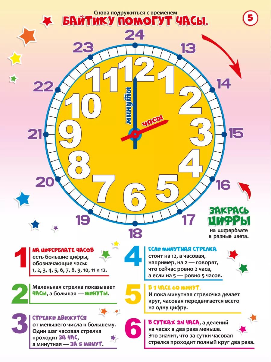 Детская книга "Изучаем часы и время", НЕПОСЕДА | Children's Book "Learning Clocks and Time", NEPOSEDY - Ozon image 6