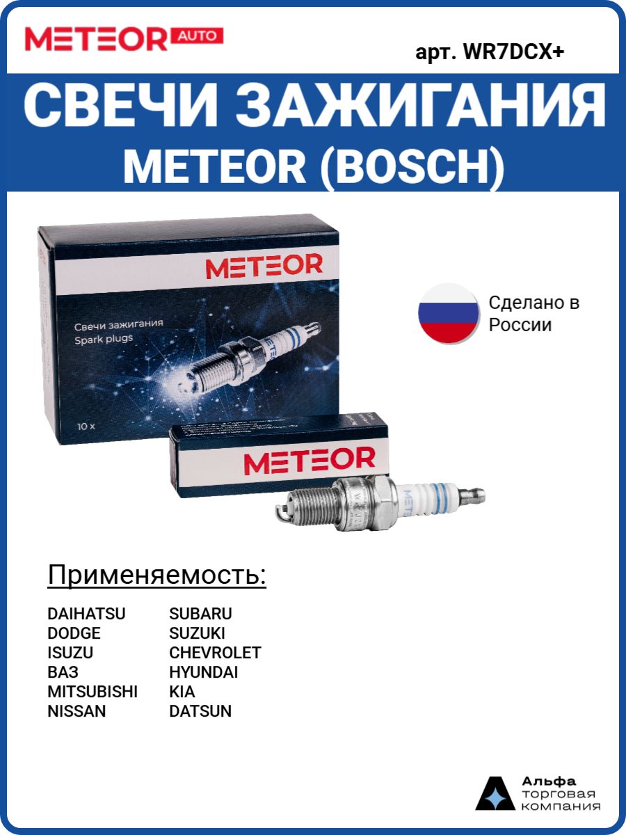 Свеча зажигания 2108-12,2190-94,2123 инж. 8кл (никель) (METEOR)