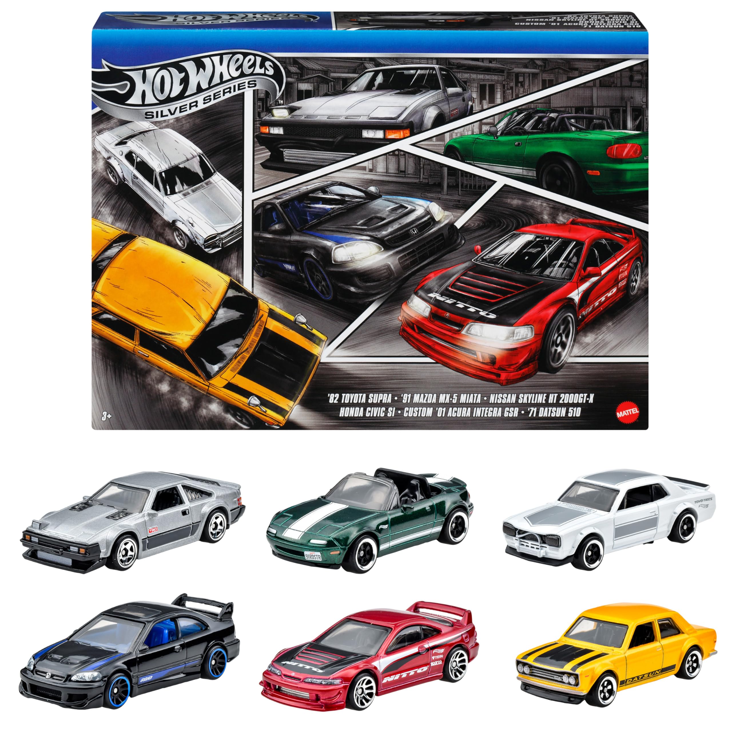 Набор машинок Hot Wheels в японском стиле из 6 предметов JBY77