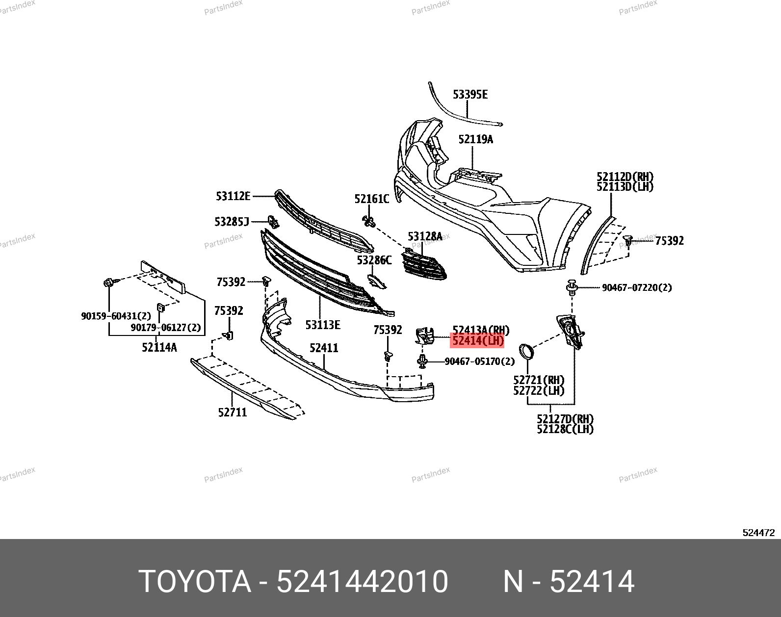 Кронштейн крепления бампера, TOYOTA 5241442010 купить на OZON по низкой ...