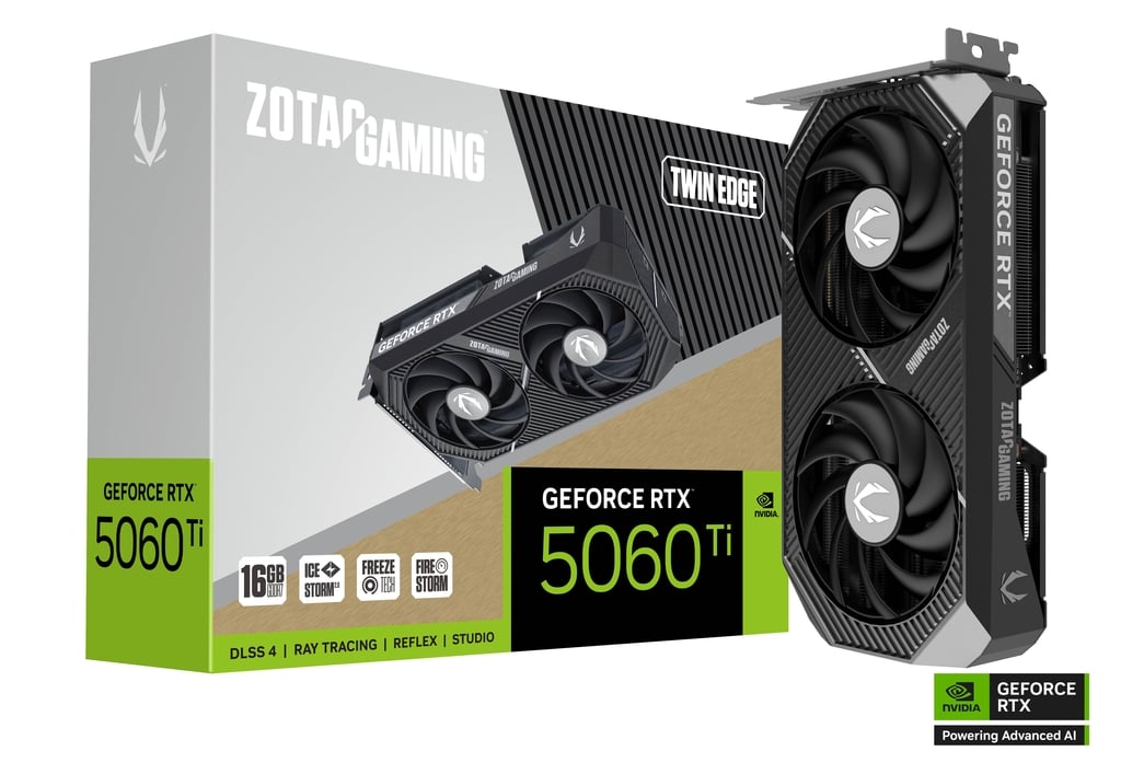 Видеокарта ZOTAC GeForce RTX 5060 Ti, 16 ГБ PCI Express 5.0 ZT