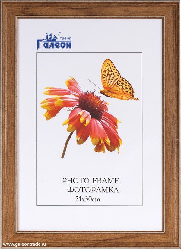 Фоторамка пластиковая 21 х 30 см, светло-коричневая
