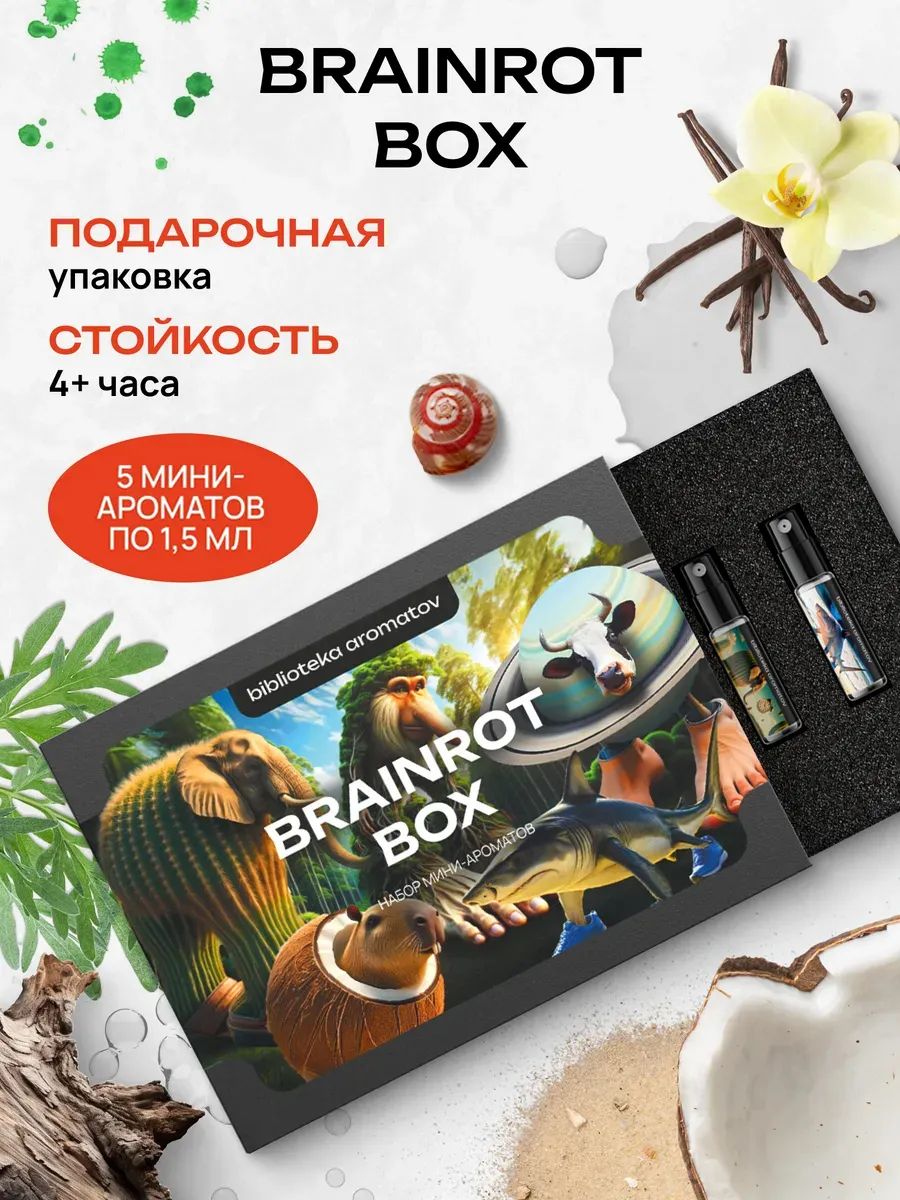 Набор духов женские и мужские пробники 5 ароматов «Брейнрот-Бокс», Библиотека ароматов