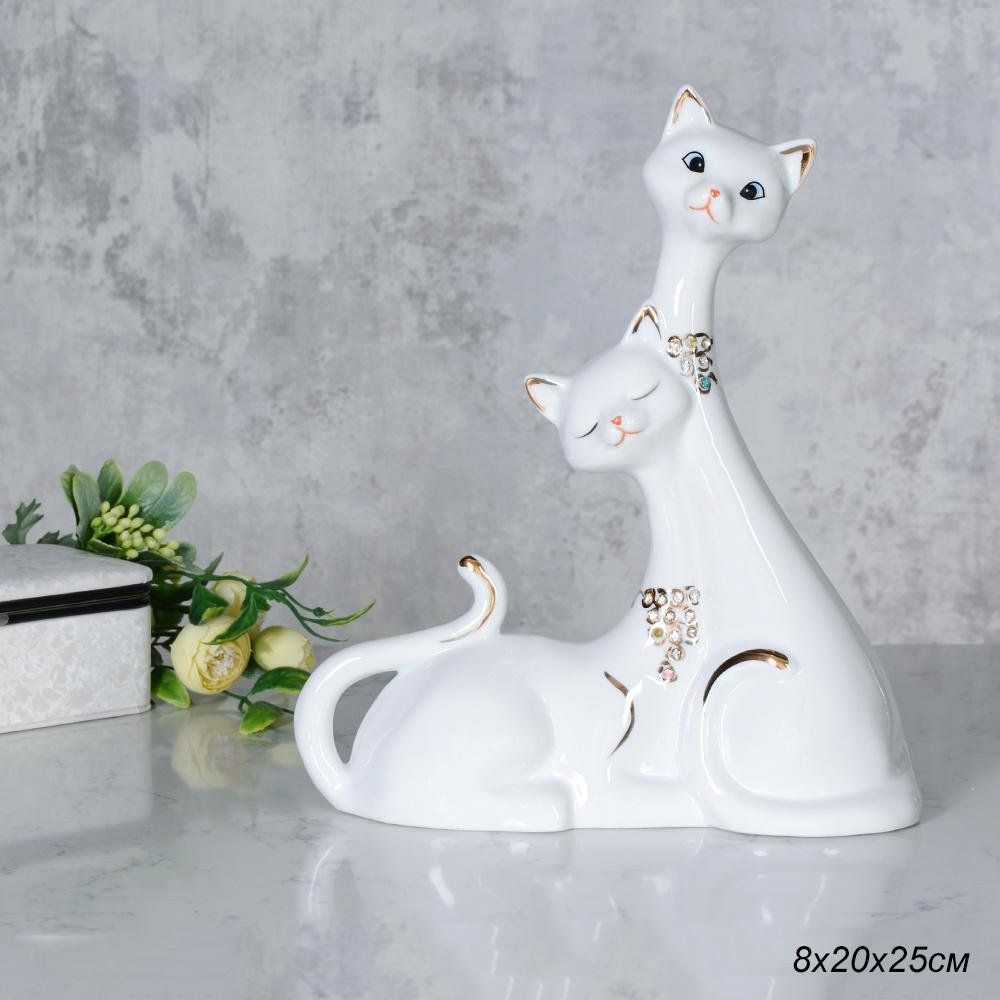 Статуэтка Кошки, фарфор, 8 х 20 х 25 см — фото 3