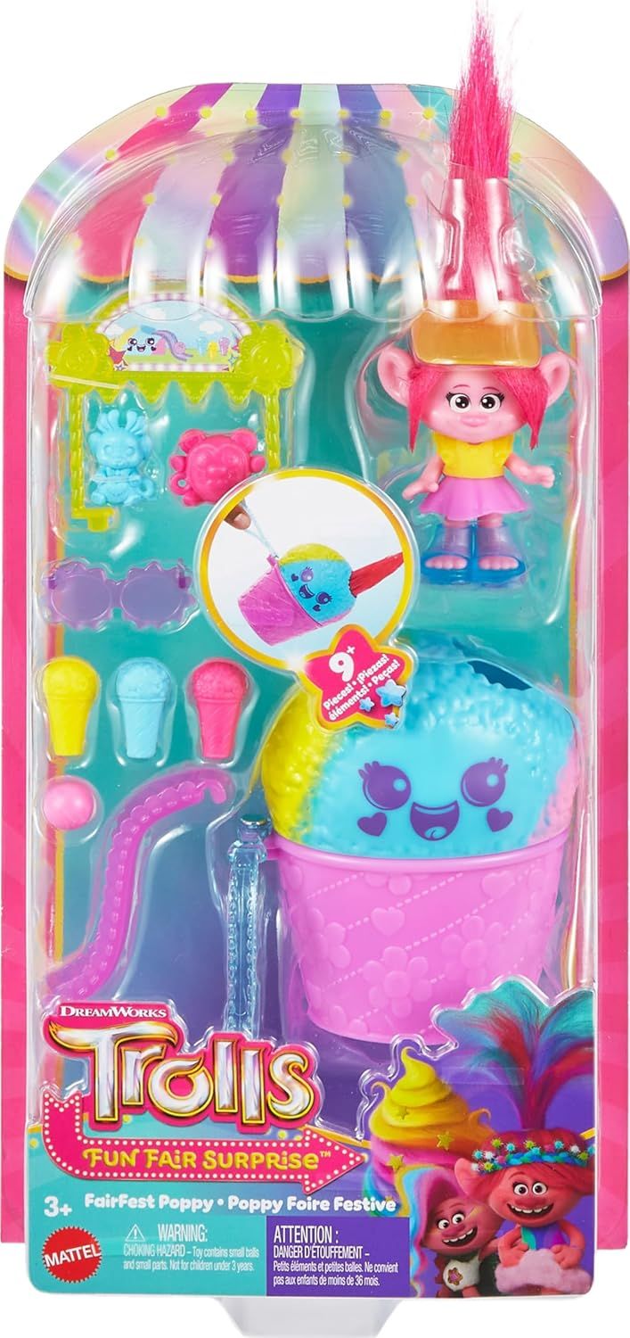 Тролли / Trolls Игровой набор Ярмарка Сюрпризов с куклой Поппи и мини-аттракционом