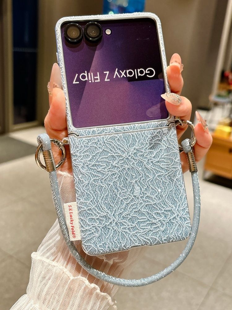 智能手机壳 用于 Samsung Galaxy Z Flip5, 热塑性聚氨酯, 蓝色