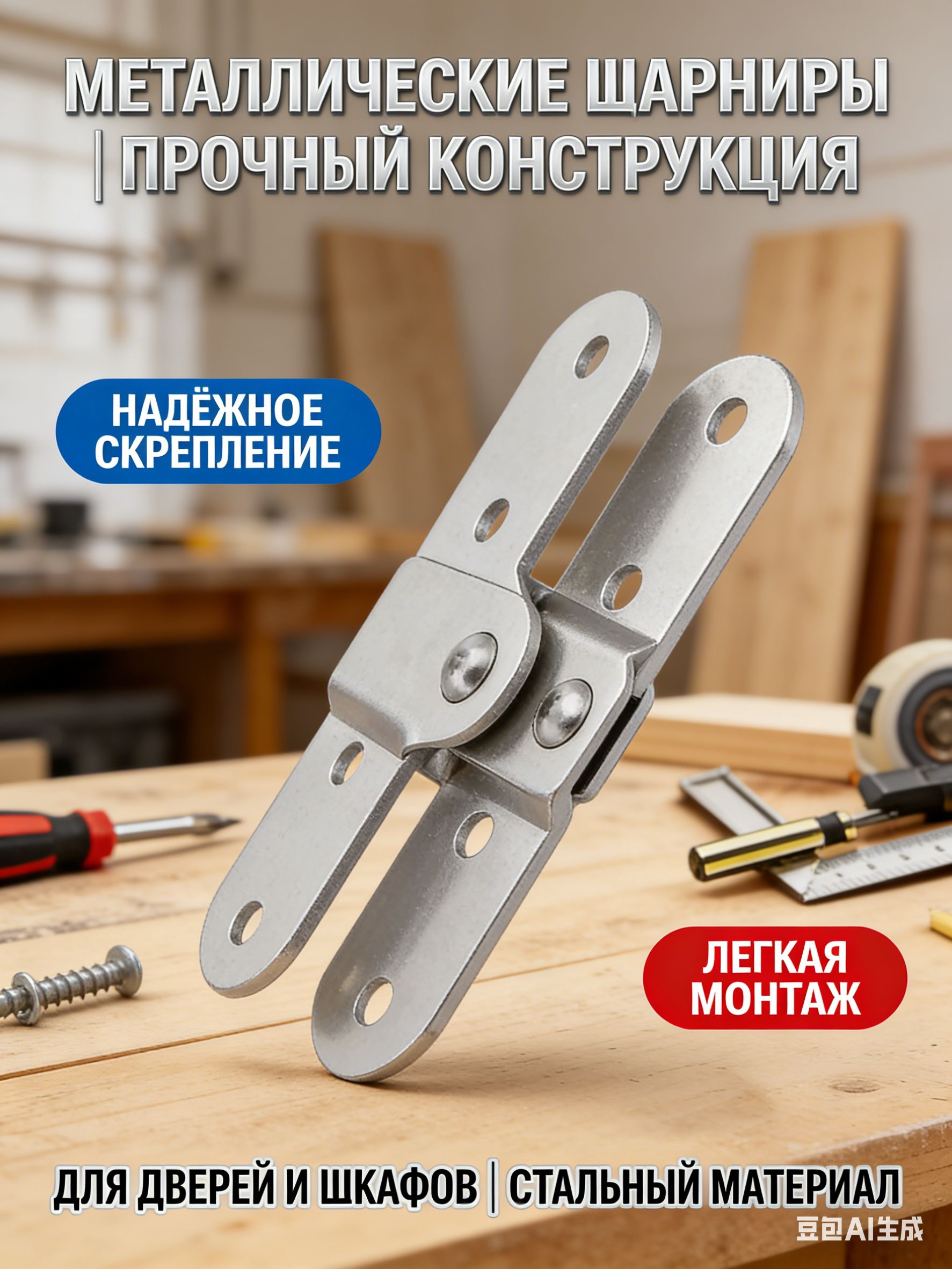 ПетлиДляМебели,Складные,Прочные,ИзЖелеза,ДляЧердачныхЛестниц,4шт