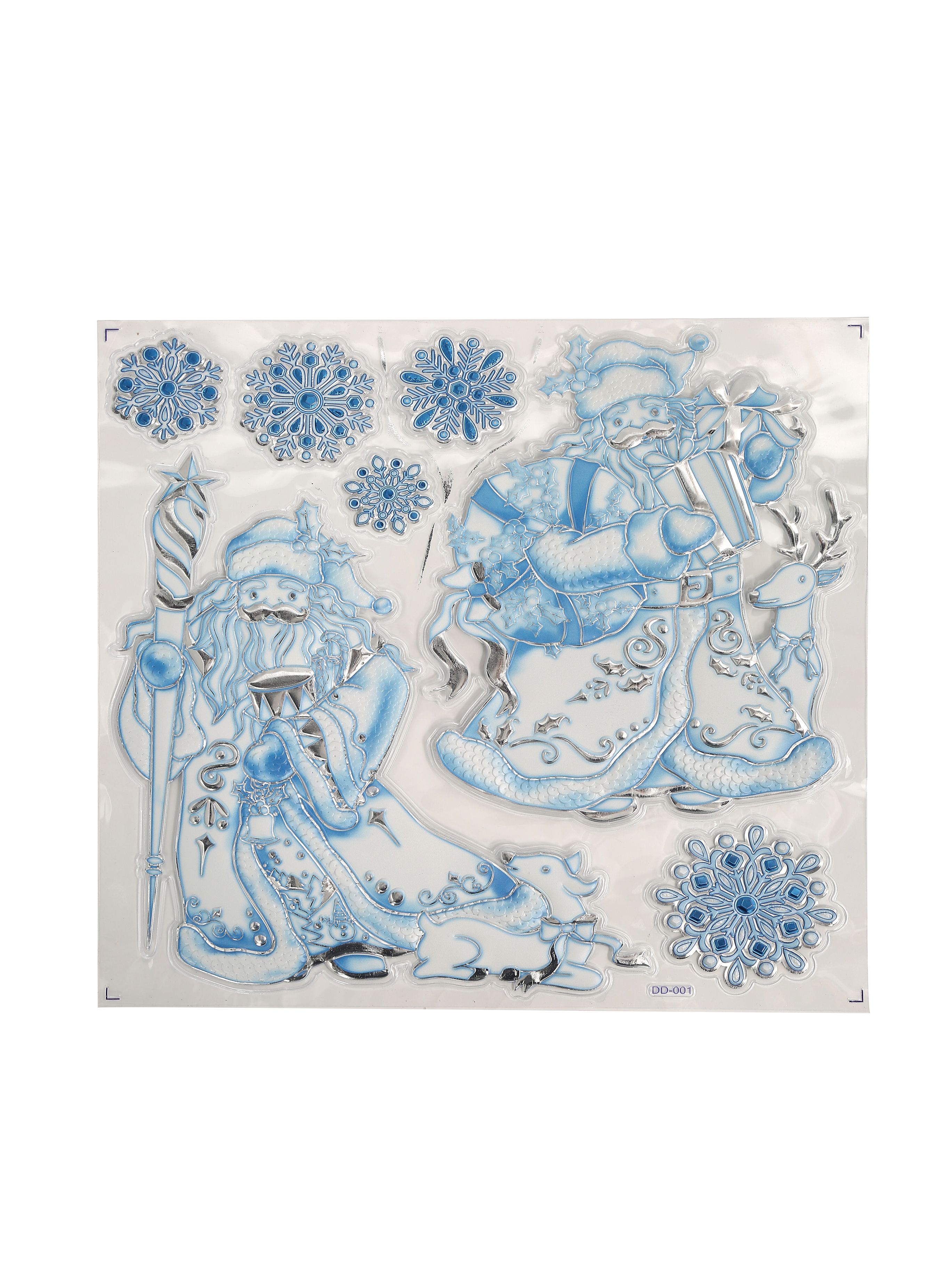 Новогодние наклейки Санта Клаус Синий 37x31CM ТИП№2 Китай