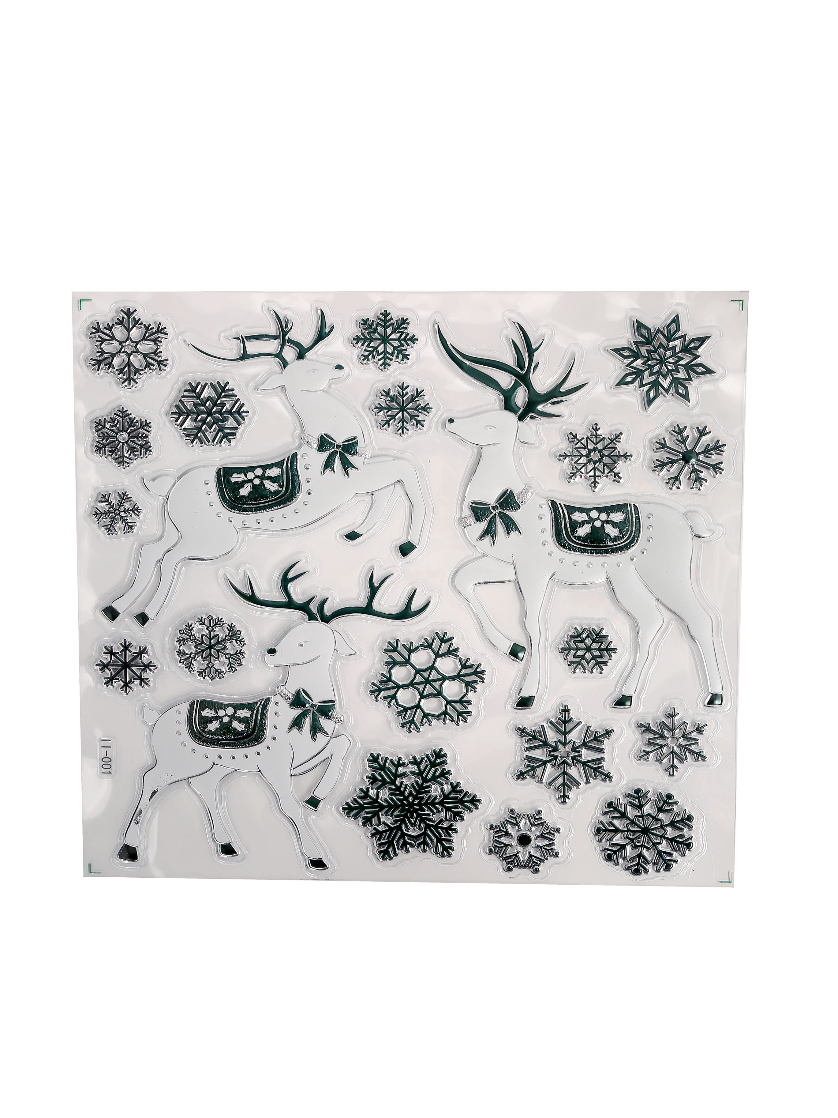 Новогодние наклейки Олень Зелёный 37x31CM Китай